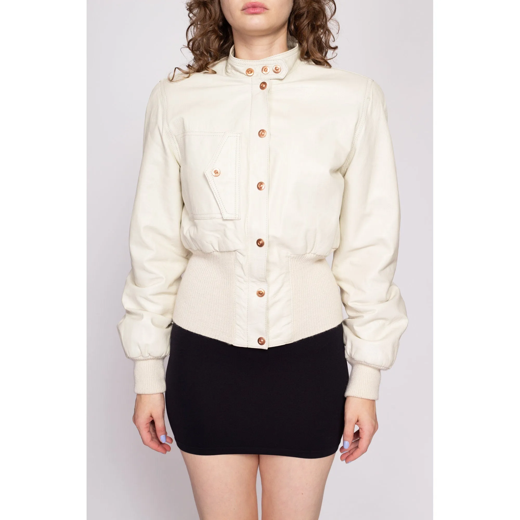 90s Jean Paul Gaultier JPG White Leather Moto Jacket - Medium
