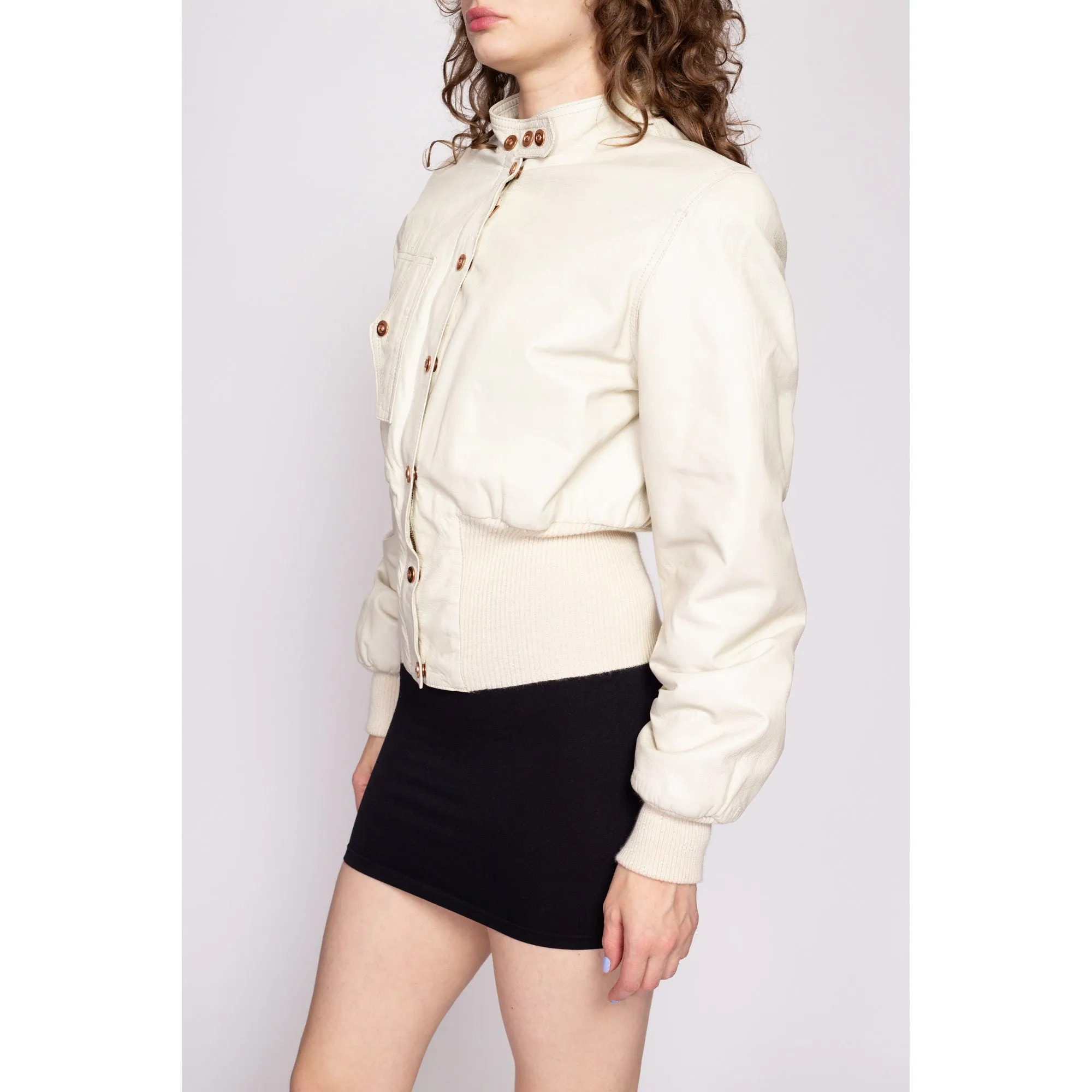 90s Jean Paul Gaultier JPG White Leather Moto Jacket - Medium