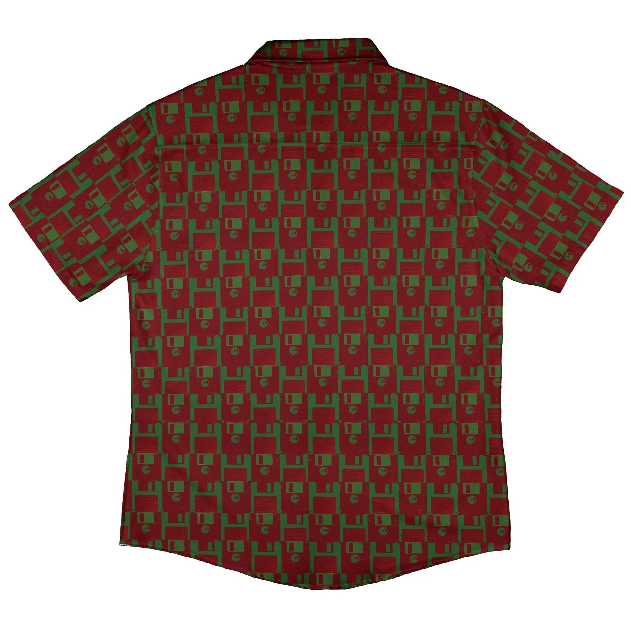 Floppy Disk Red and Green Button Up Shirt