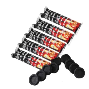 Instant Light Hookah Coals - Magic Charcoal for Hookah Set, Smoking, Incense - 45 Minute Burn, Low Smoke, Flavors Less - Shisha 33mm Coal Disks, 50 Tablets