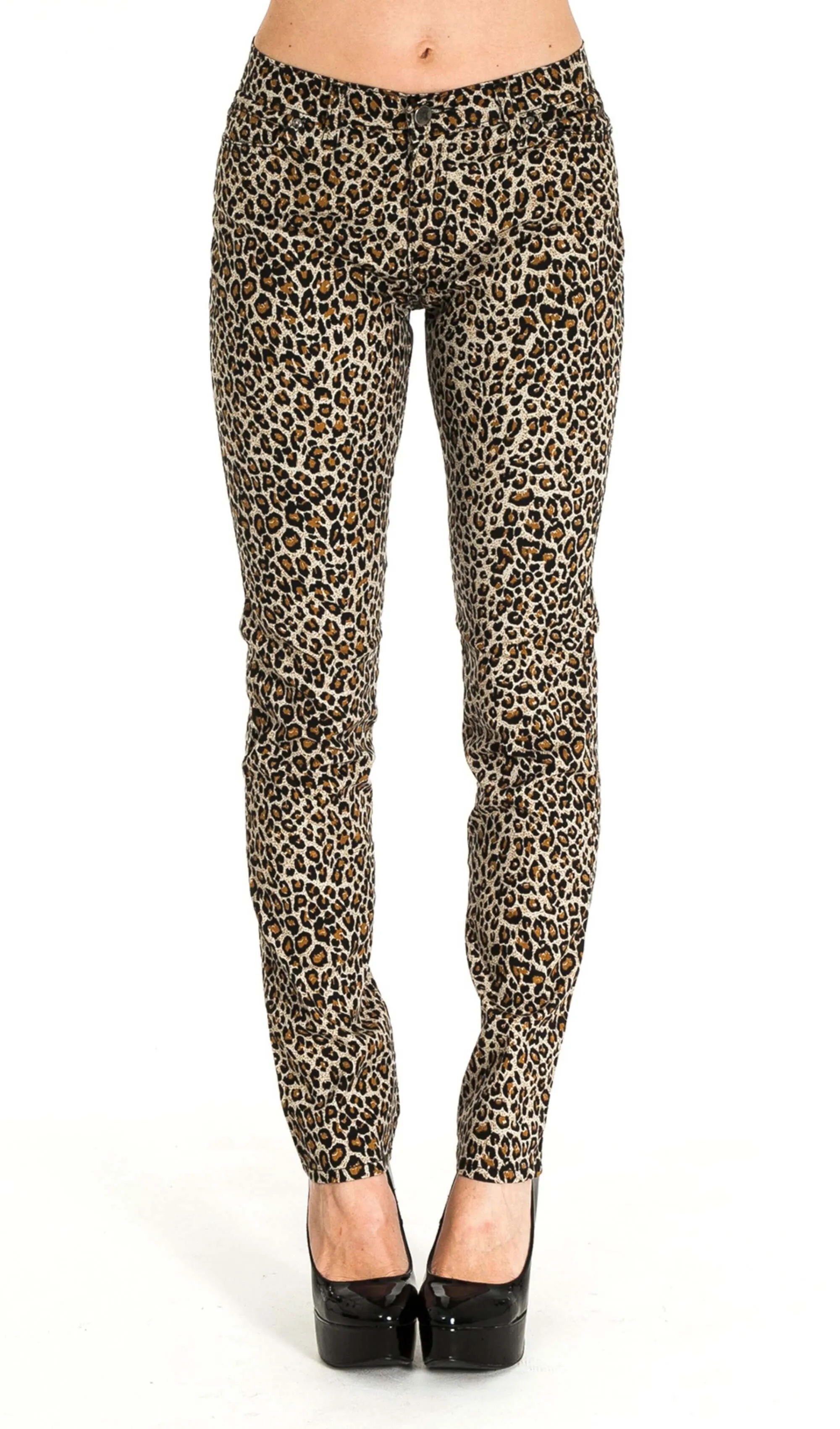 Natural Leopard Stretch Skinny Jeans