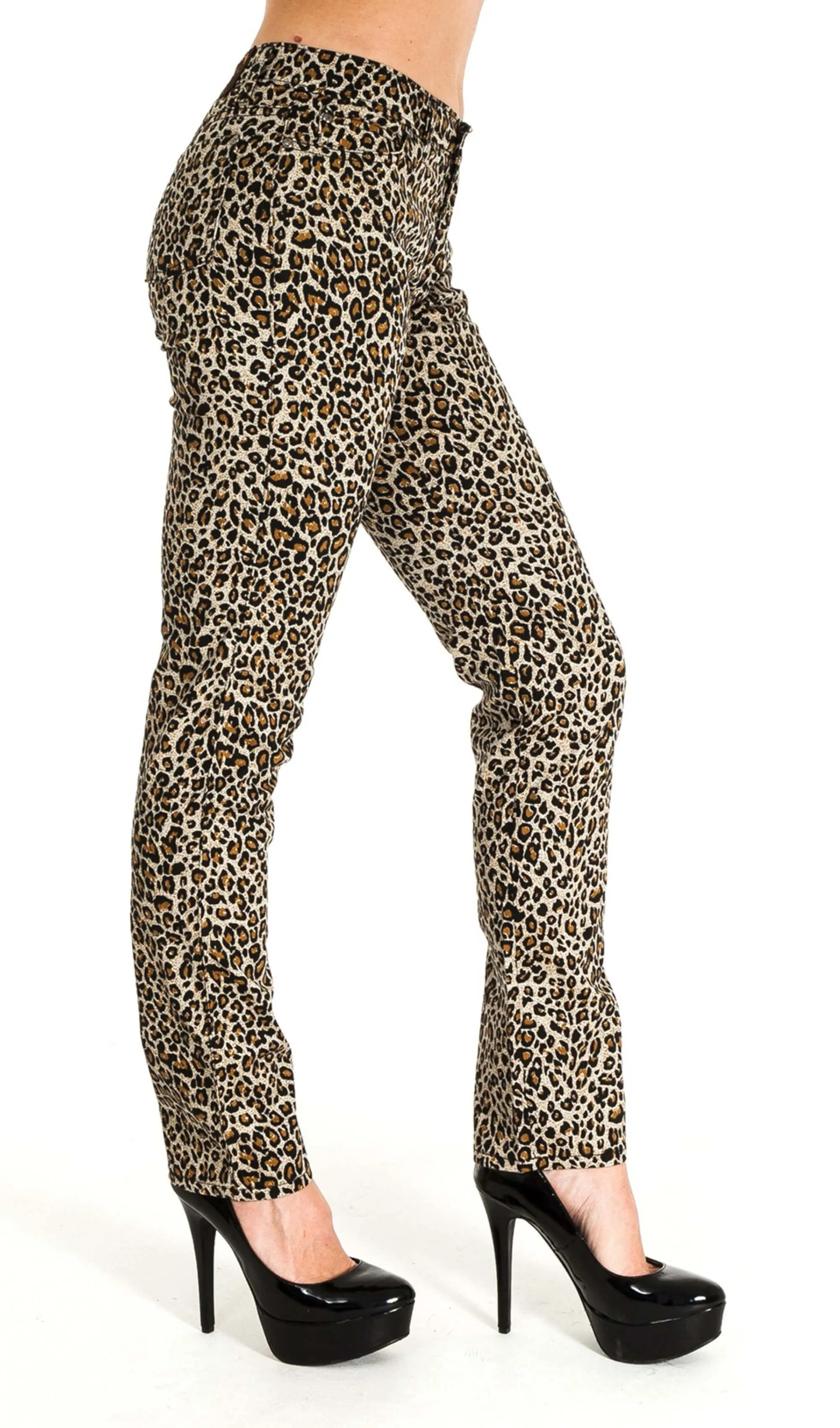 Natural Leopard Stretch Skinny Jeans
